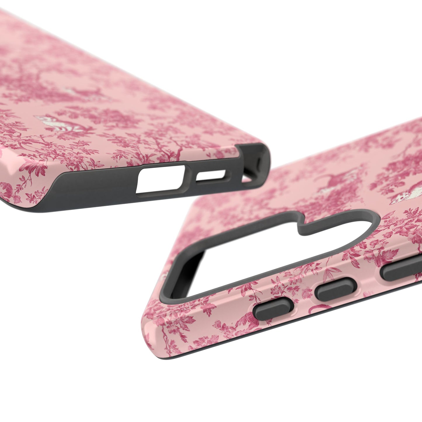 Tough Phone Cases - Cats in Pink Toile De Joyu Motif