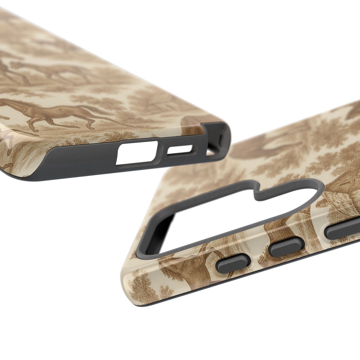 Tough Phone Cases - Horses in Toile De Joyu Motif