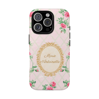 Custom Name Phone Case, Marie Antoinette Phone Case, Personalized Floral Phone Case, Pink Rococo Old Rose Case, Coquette Phone Cover