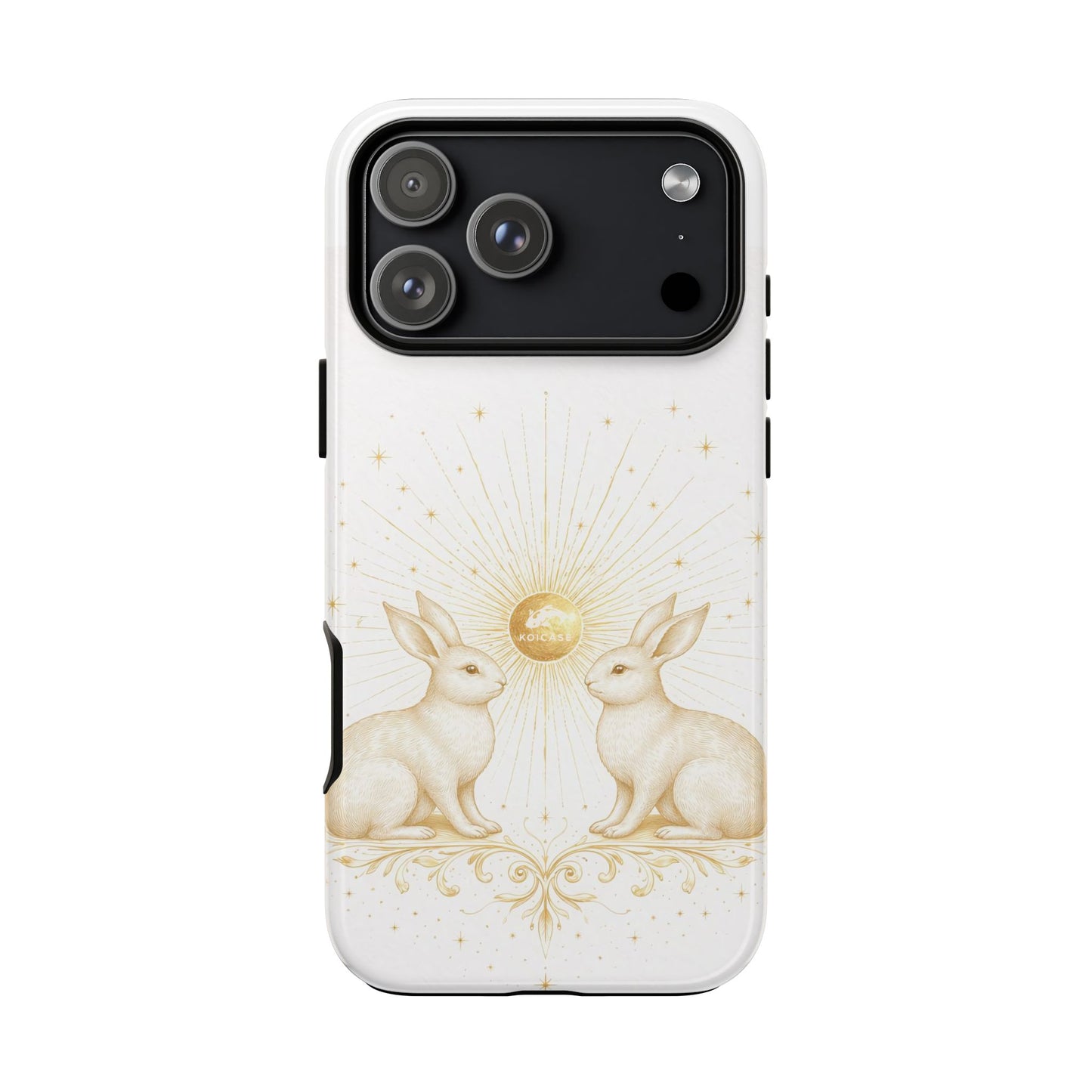 Celestial Bunny Phone Case, Rabbit Moon Stars Case, Neutral Serene Aesthetic iPhone Case,
