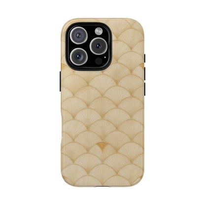 Elegant & Tough Phone Case, Creamy Beige Art Deco Phone Cover, Neutral Off-White Pattern, Art Lover Gift, iPhone Google Pixel Samsung Galaxy