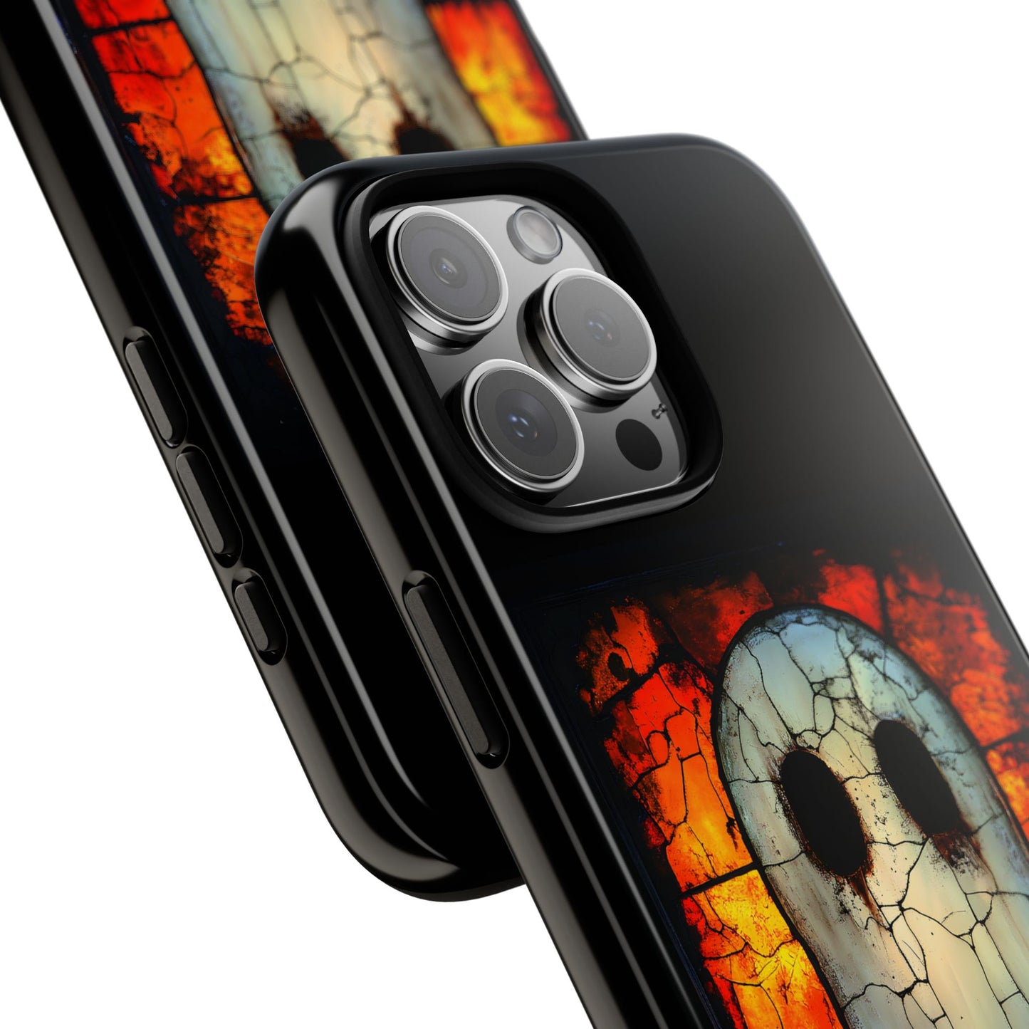 Ghost Phone Case - Halloween Themed Stained Glass Design
