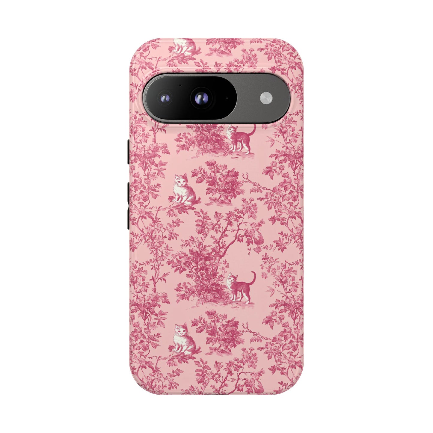 Tough Phone Cases - Cats in Pink Toile De Joyu Motif