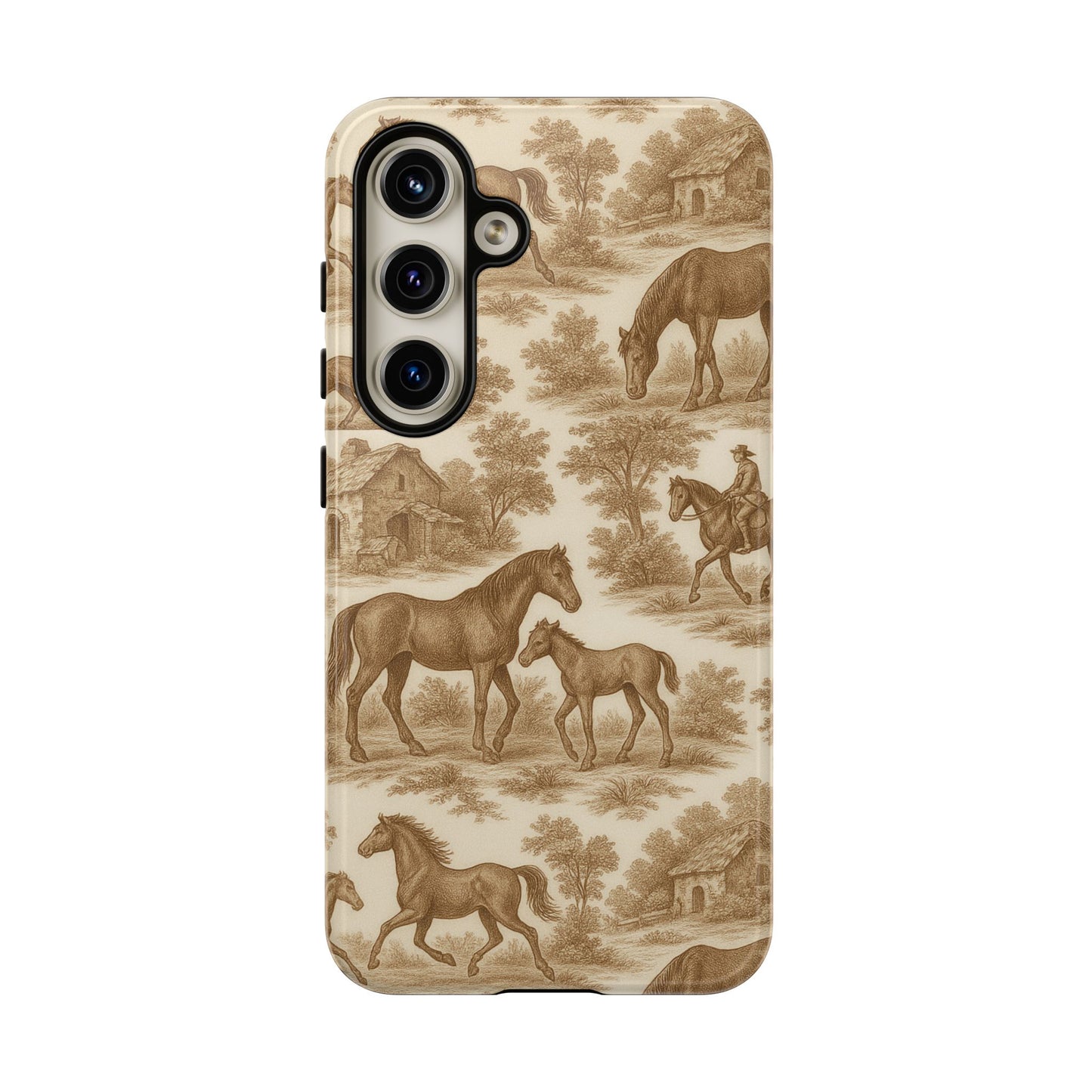 Tough Phone Cases - Horses in Toile De Joyu Motif
