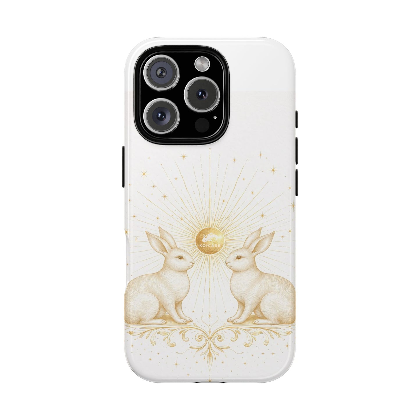 Celestial Bunny Phone Case, Rabbit Moon Stars Case, Neutral Serene Aesthetic iPhone Case,