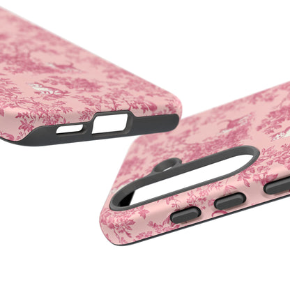 Tough Phone Cases - Cats in Pink Toile De Joyu Motif