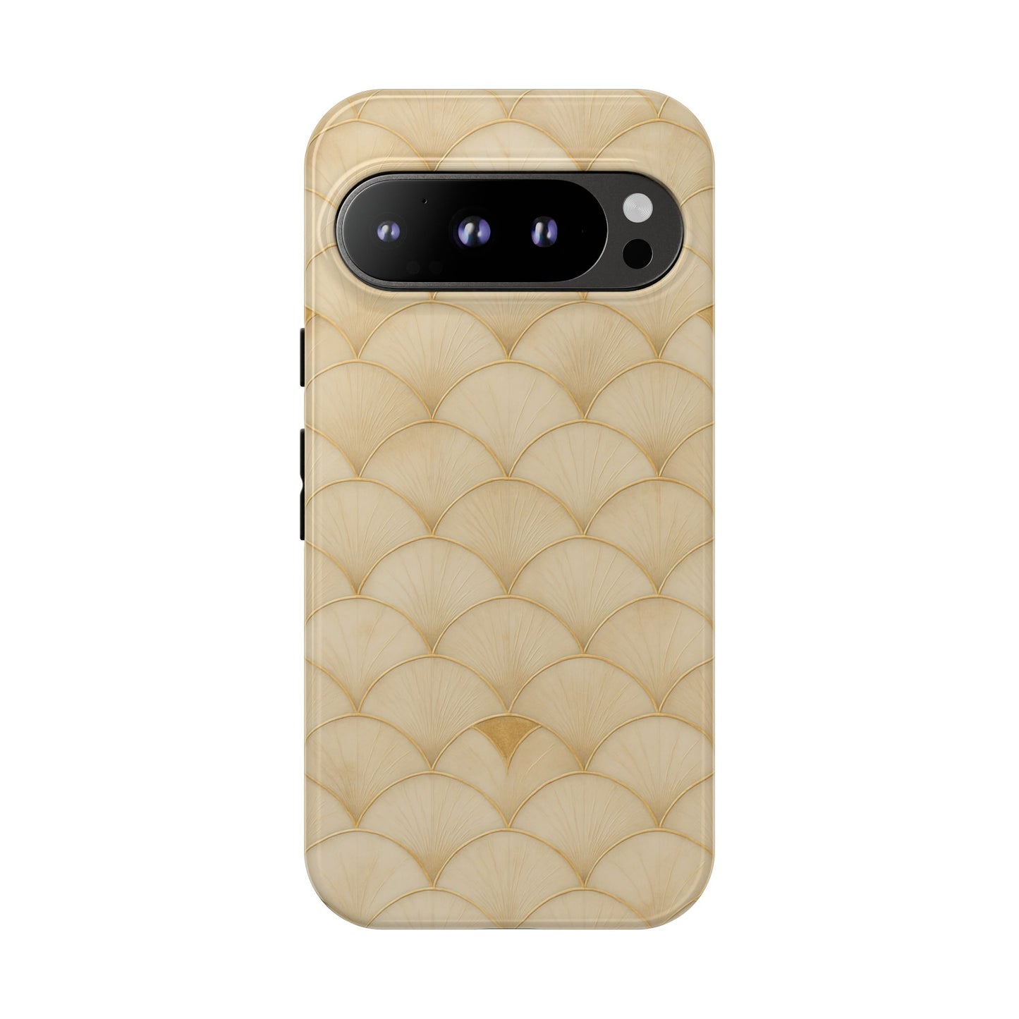 Elegant & Tough Phone Case, Creamy Beige Art Deco Phone Cover, Neutral Off-White Pattern, Art Lover Gift, iPhone Google Pixel Samsung Galaxy