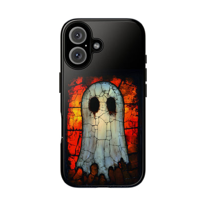 Ghost Phone Case - Halloween Themed Stained Glass Design