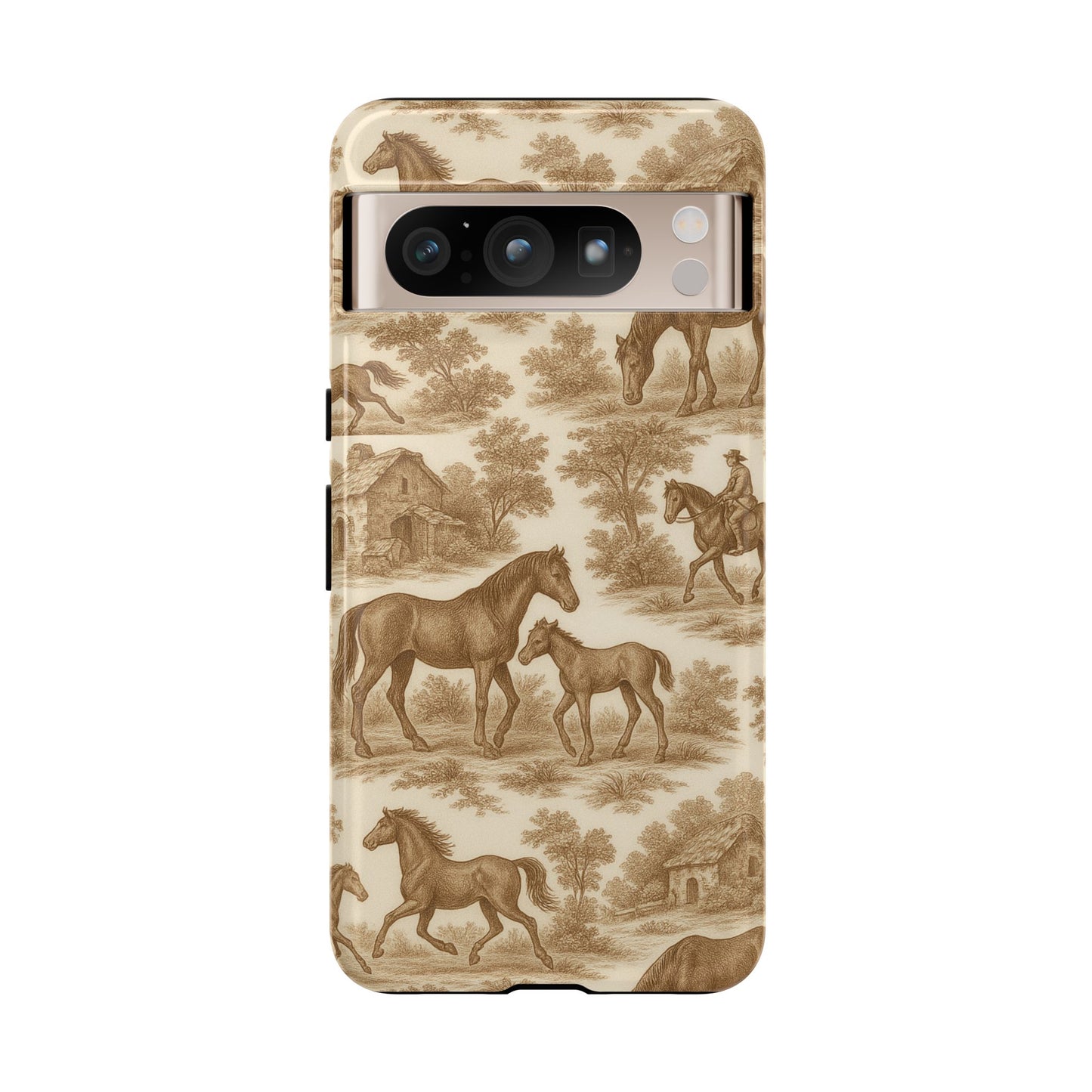 Tough Phone Cases - Horses in Toile De Joyu Motif