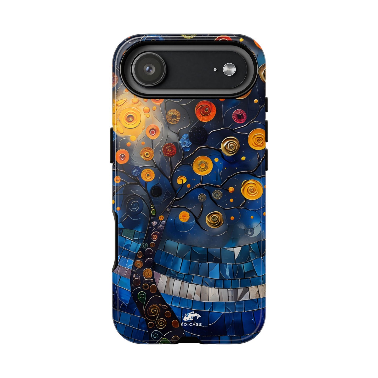 Blue Mosaic Tree Phone Case, Stained Glass Phone Case, Artistic iPhone Case, Colorful Nature Design, Samsung Galaxy Cover