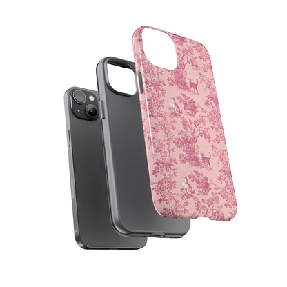 Tough Phone Cases - Cats in Pink Toile De Joyu Motif