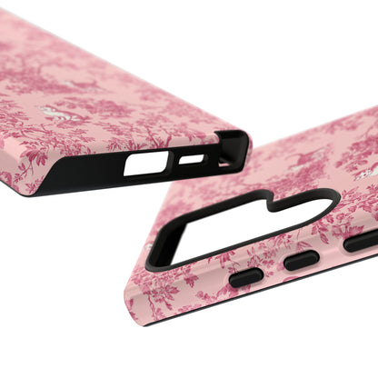 Tough Phone Cases - Cats in Pink Toile De Joyu Motif