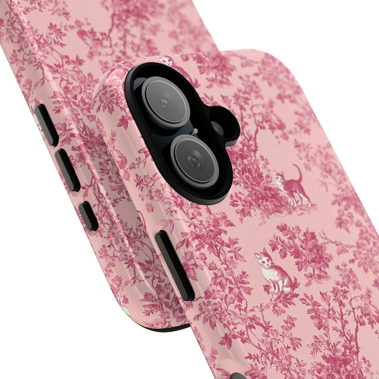 Tough Phone Cases - Cats in Pink Toile De Joyu Motif