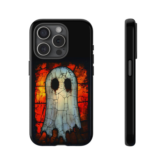 Ghost Phone Case - Halloween Themed Stained Glass Design