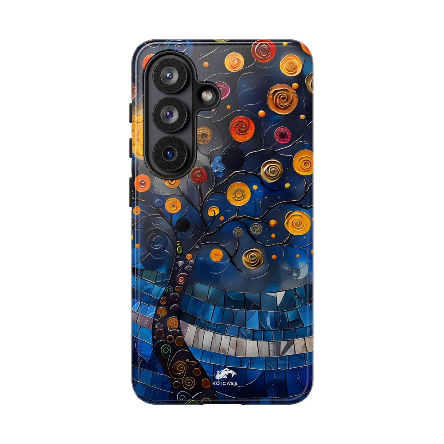 Blue Mosaic Tree Phone Case, Stained Glass Phone Case, Artistic iPhone Case, Colorful Nature Design, Samsung Galaxy Cover