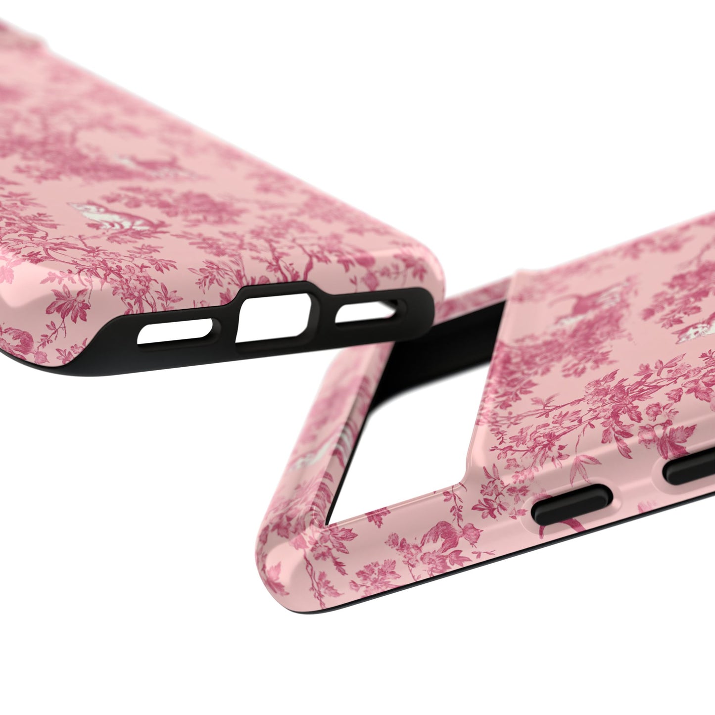 Tough Phone Cases - Cats in Pink Toile De Joyu Motif