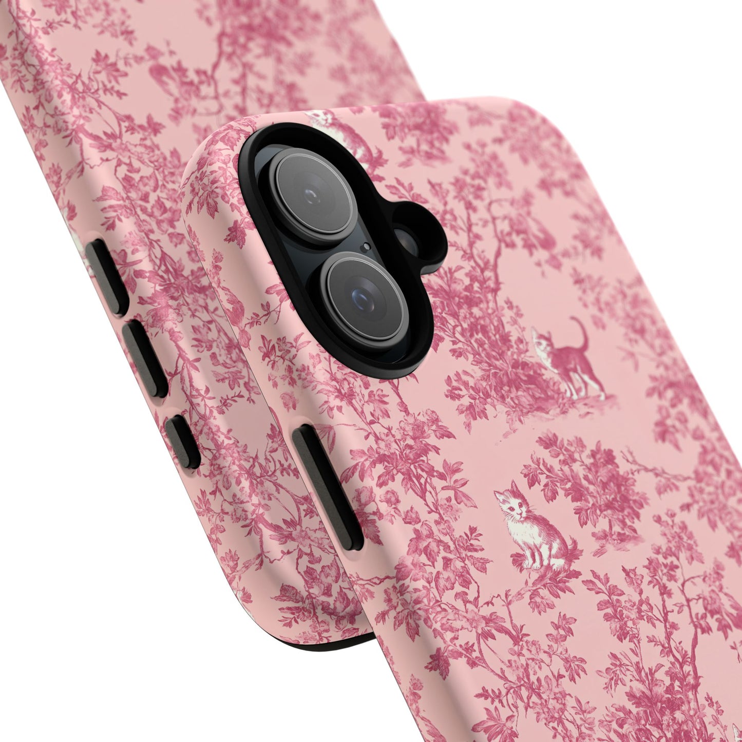 Tough Phone Cases - Cats in Pink Toile De Joyu Motif