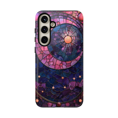 Pink Moon Tough Phone Cases in  Stained Glass Design
