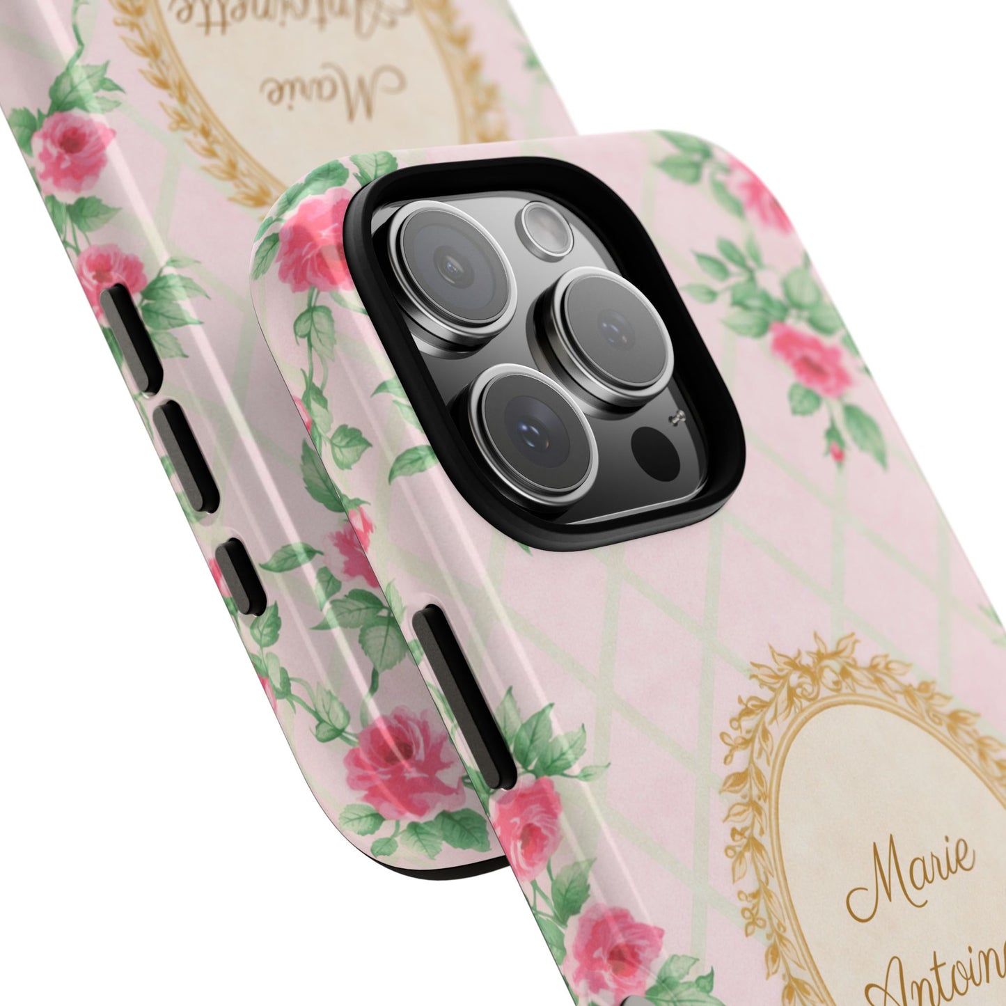 Custom Name Phone Case, Marie Antoinette Phone Case, Personalized Floral Phone Case, Pink Rococo Old Rose Case, Coquette Phone Cover