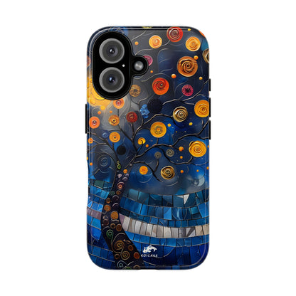 Blue Mosaic Tree Phone Case, Stained Glass Phone Case, Artistic iPhone Case, Colorful Nature Design, Samsung Galaxy Cover