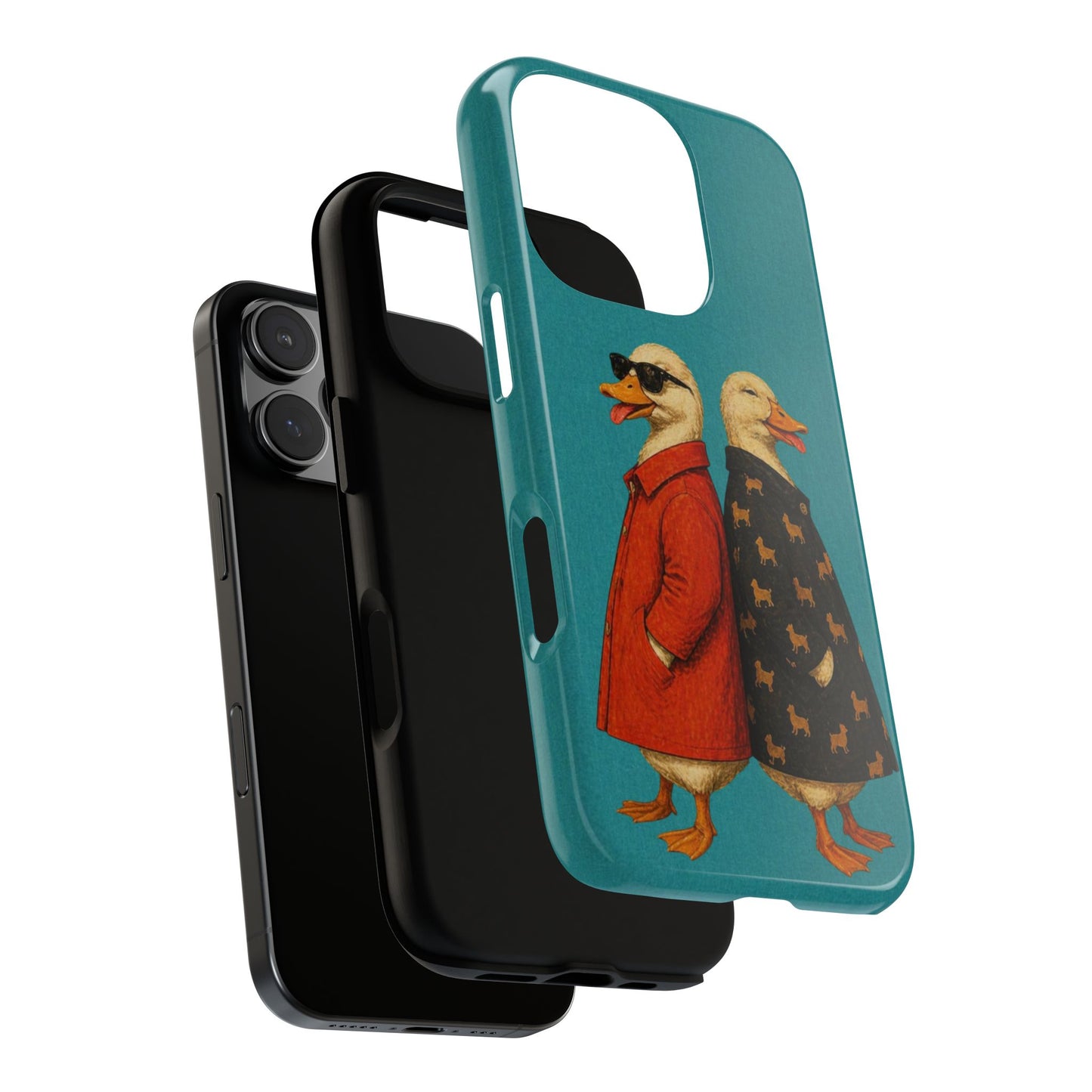 Stylish Duck Couple Phone Case Cute Aesthetic Animal Tough Cover