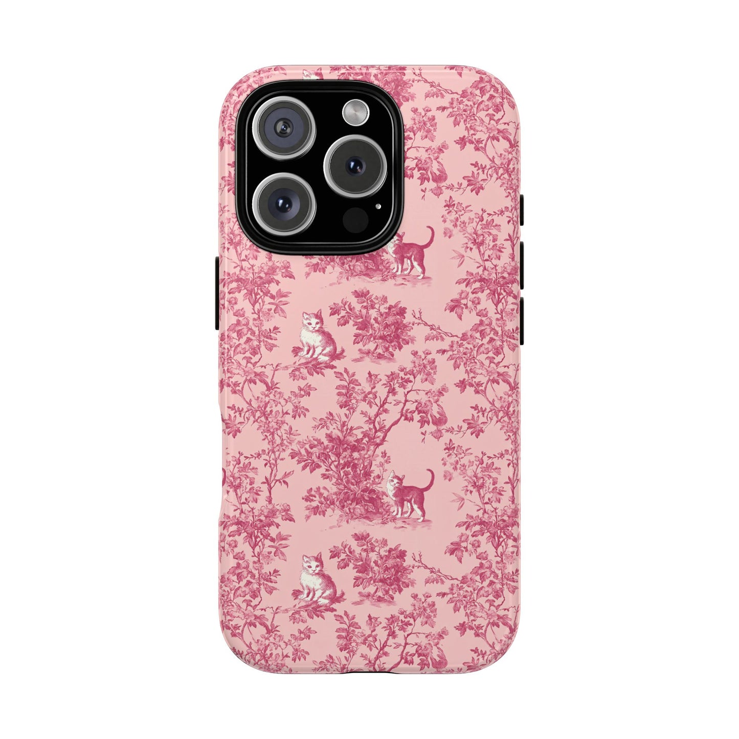 Tough Phone Cases - Cats in Pink Toile De Joyu Motif
