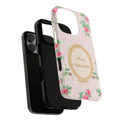 Custom Name Phone Case, Marie Antoinette Phone Case, Personalized Floral Phone Case, Pink Rococo Old Rose Case, Coquette Phone Cover