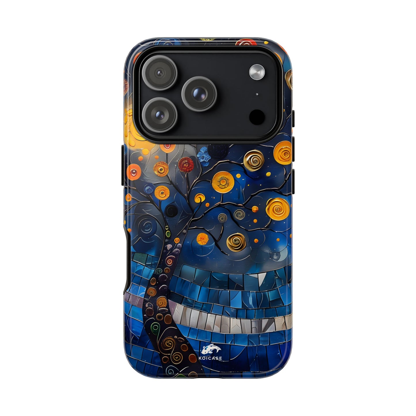 Blue Mosaic Tree Phone Case, Stained Glass Phone Case, Artistic iPhone Case, Colorful Nature Design, Samsung Galaxy Cover