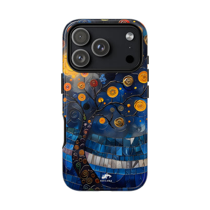 Blue Mosaic Tree Phone Case, Stained Glass Phone Case, Artistic iPhone Case, Colorful Nature Design, Samsung Galaxy Cover