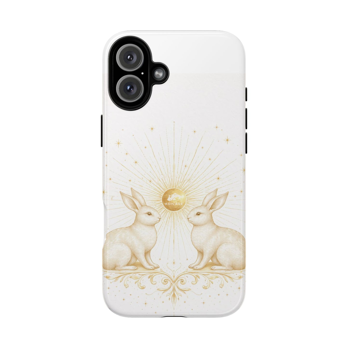 Celestial Bunny Phone Case, Rabbit Moon Stars Case, Neutral Serene Aesthetic iPhone Case,