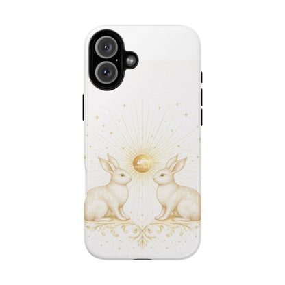 Celestial Bunny Phone Case, Rabbit Moon Stars Case, Neutral Serene Aesthetic iPhone Case,