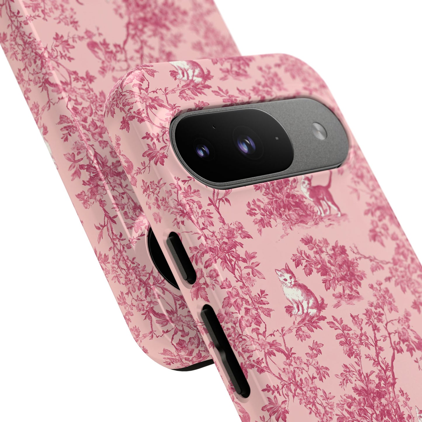 Tough Phone Cases - Cats in Pink Toile De Joyu Motif