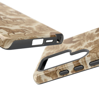 Tough Phone Cases - Horses in Toile De Joyu Motif