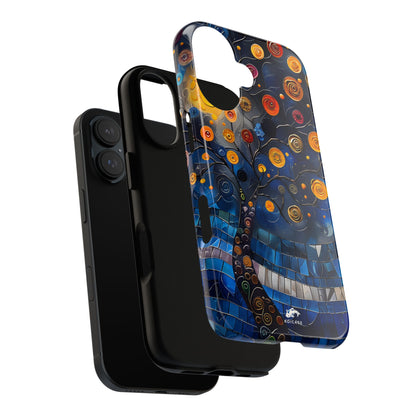 Blue Mosaic Tree Phone Case, Stained Glass Phone Case, Artistic iPhone Case, Colorful Nature Design, Samsung Galaxy Cover