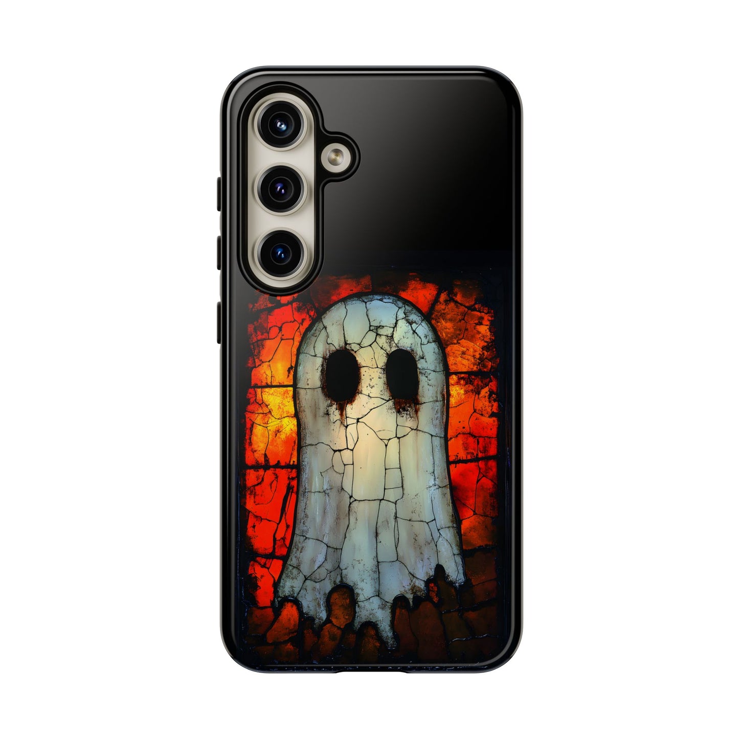 Ghost Phone Case - Halloween Themed Stained Glass Design