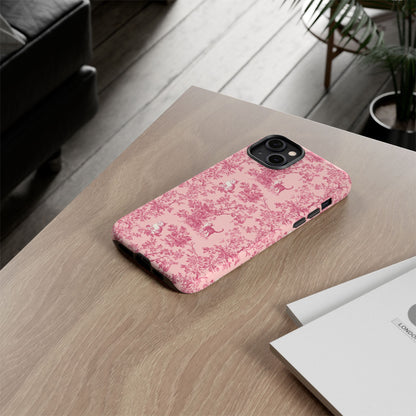 Tough Phone Cases - Cats in Pink Toile De Joyu Motif