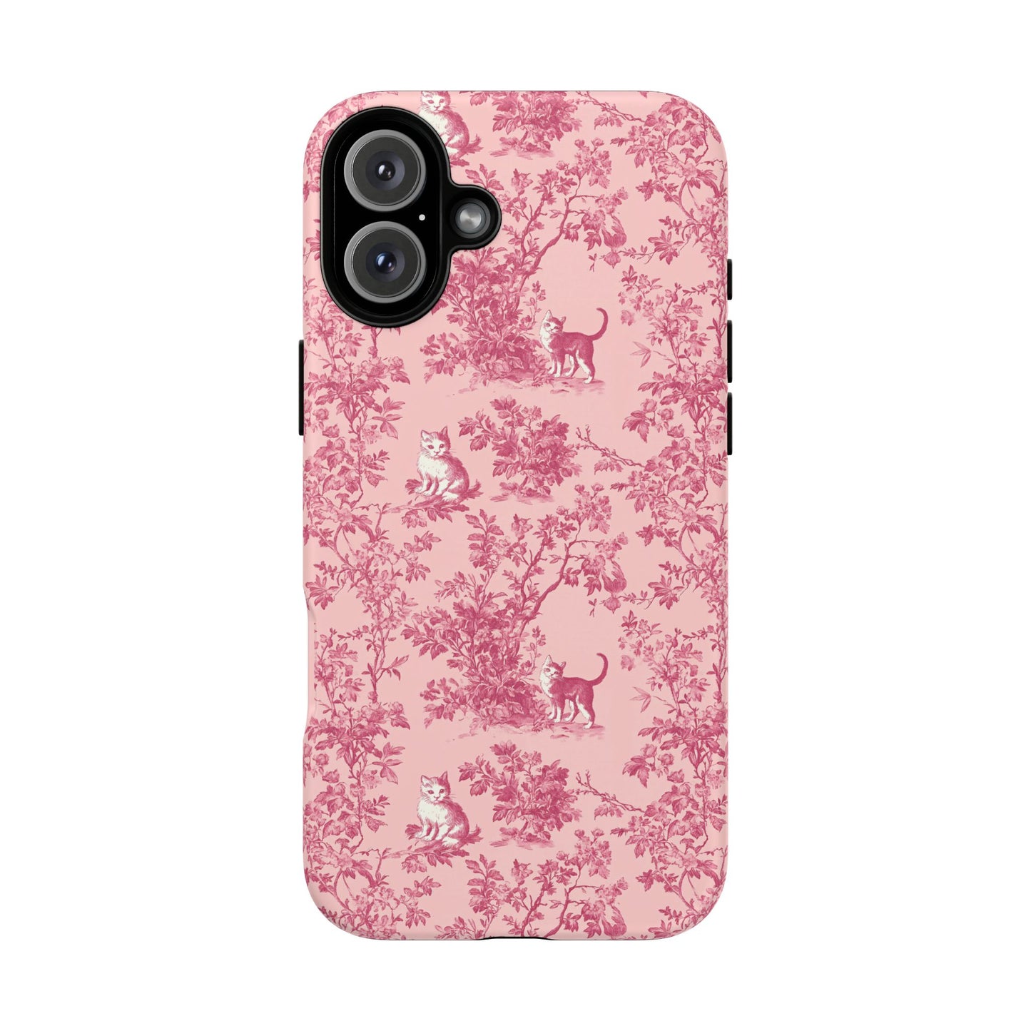 Tough Phone Cases - Cats in Pink Toile De Joyu Motif