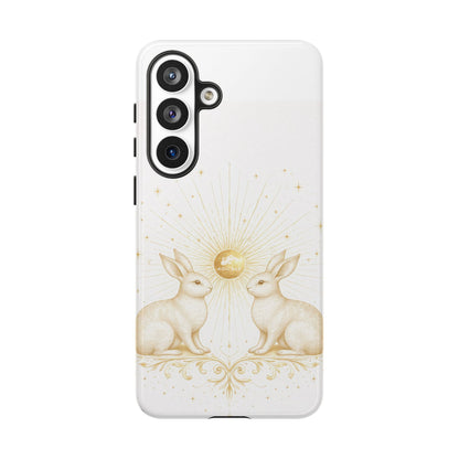 Celestial Bunny Phone Case, Rabbit Moon Stars Case, Neutral Serene Aesthetic iPhone Case,