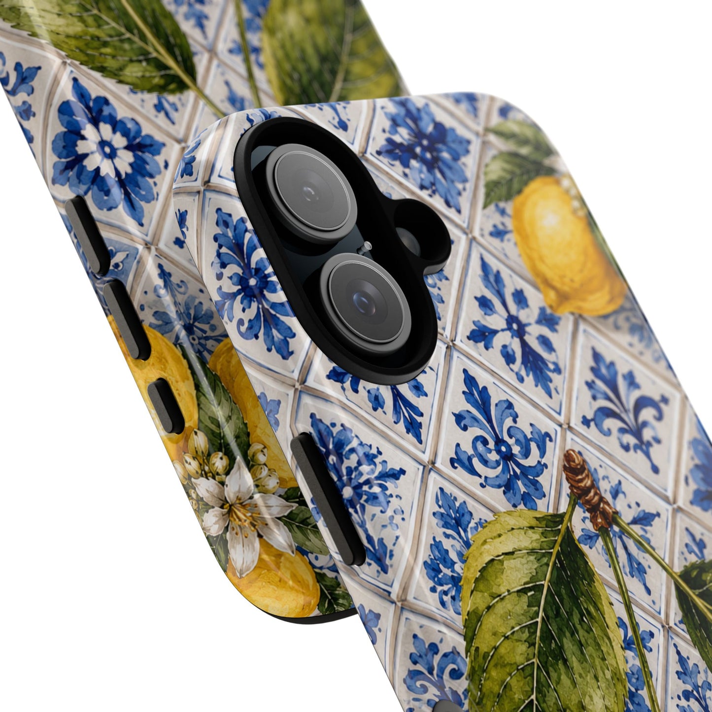 Cherry Phone Case, Portuguese Tile iPhone Case, Mediterranean Fruit Cover, Azulejo Samsung Galaxy Case, Botanical Pixel Case