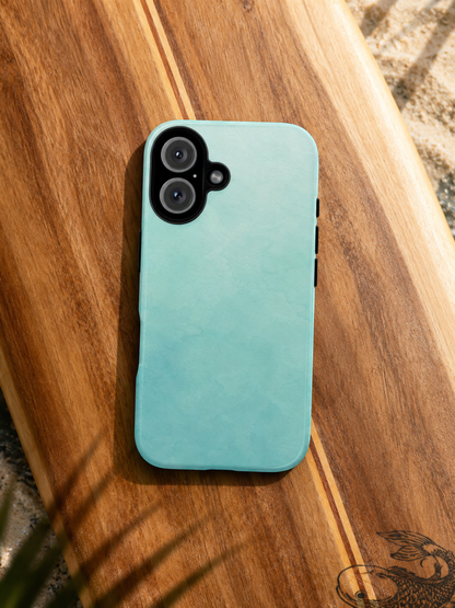 Seafoam Blue Phone Case, Minimalist Coastal Maldives Blue iPhone Case