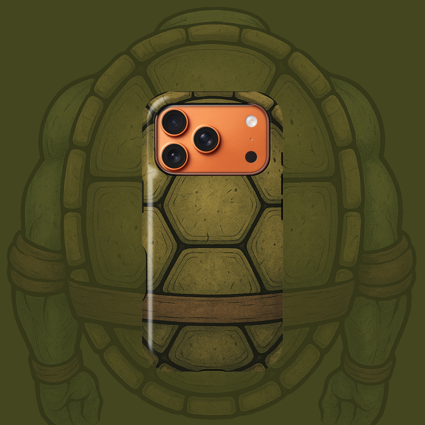 Tough Phone Case, Cool Turtle Shell - for iPhone 17 to 8, Google Pixel, Samsung Galaxy, Dual Layered